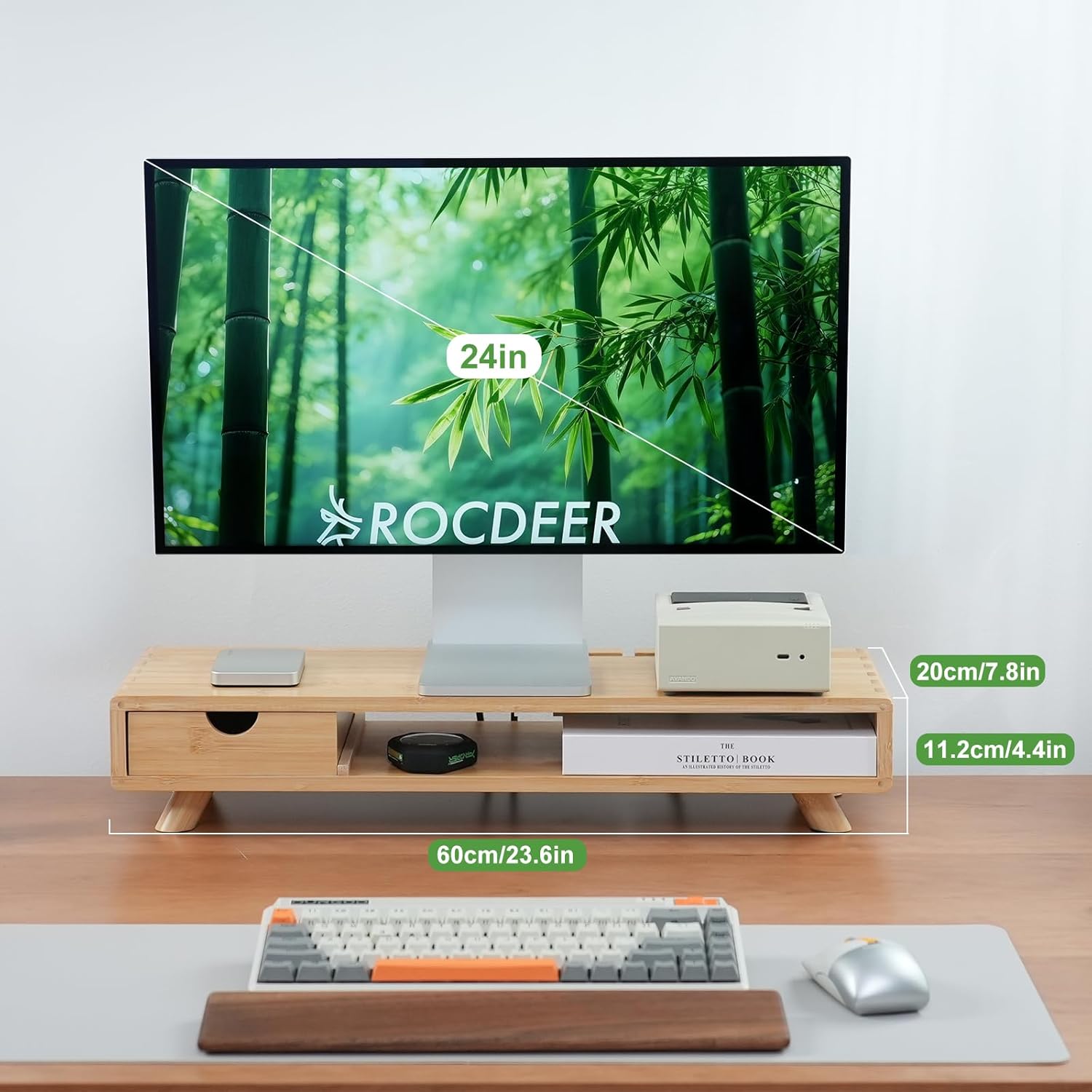 Bamboo Monitor Stand — Ergonomic Rising Desktop - Image 6