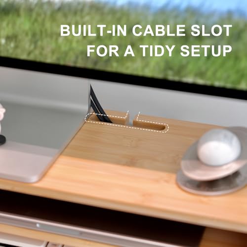Bamboo Monitor Stand — Ergonomic Rising Desktop - Image 10